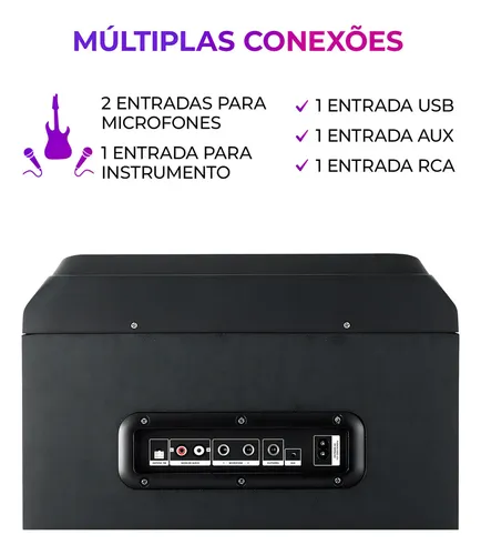 ⚡ últimas unidades | Torre de Som AIWA RGB T2W-02 2300W Woofers 10 Bluetooth - 6